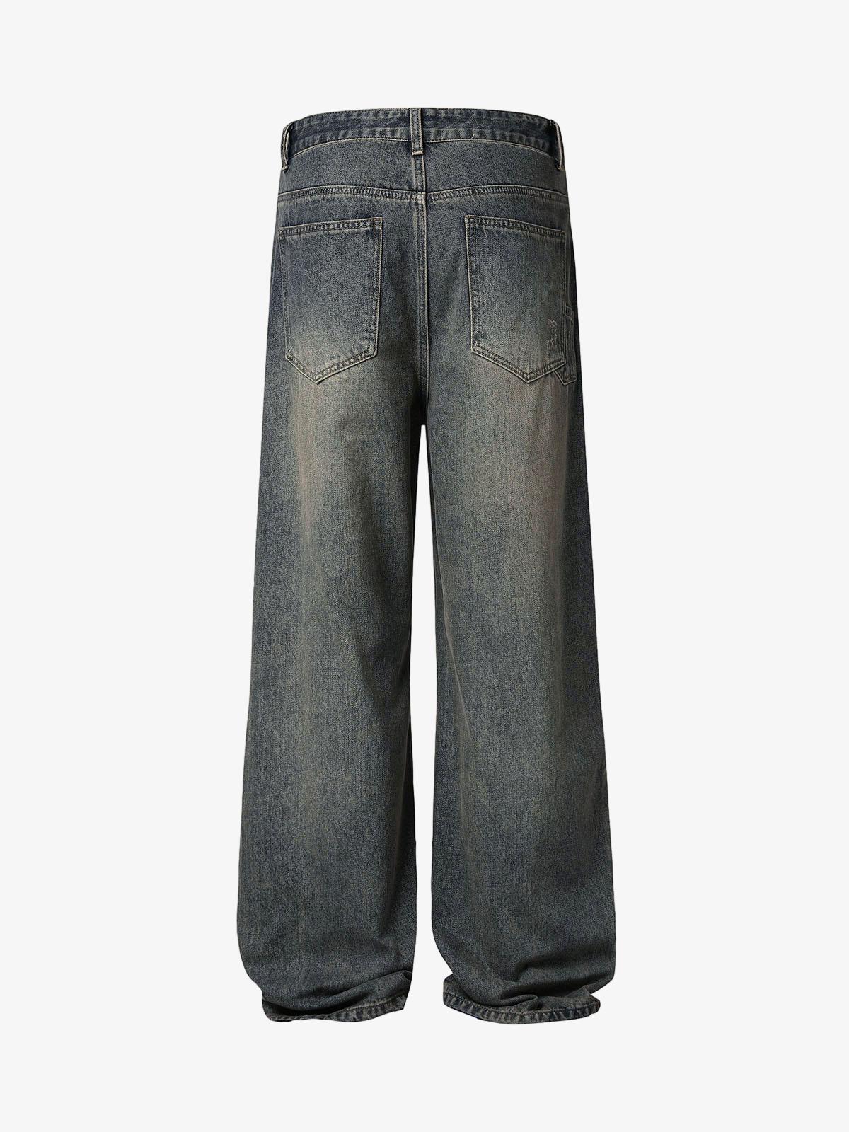 Washed Dirty-Dye Straight Jeans - 2352 