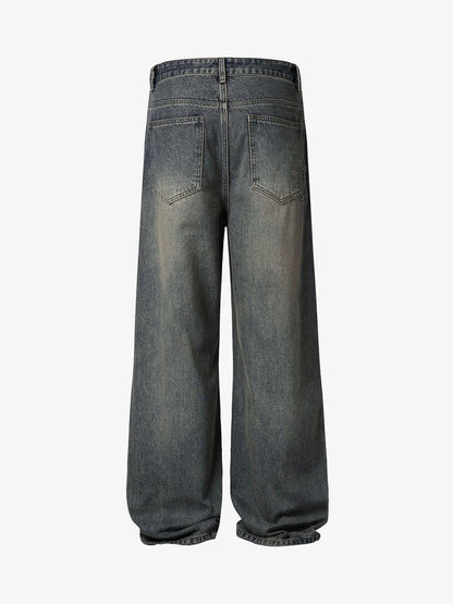 Washed Dirty-Dye Straight Jeans - 2352 