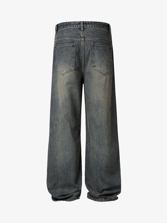 Washed Dirty-Dye Straight Jeans - 2352 