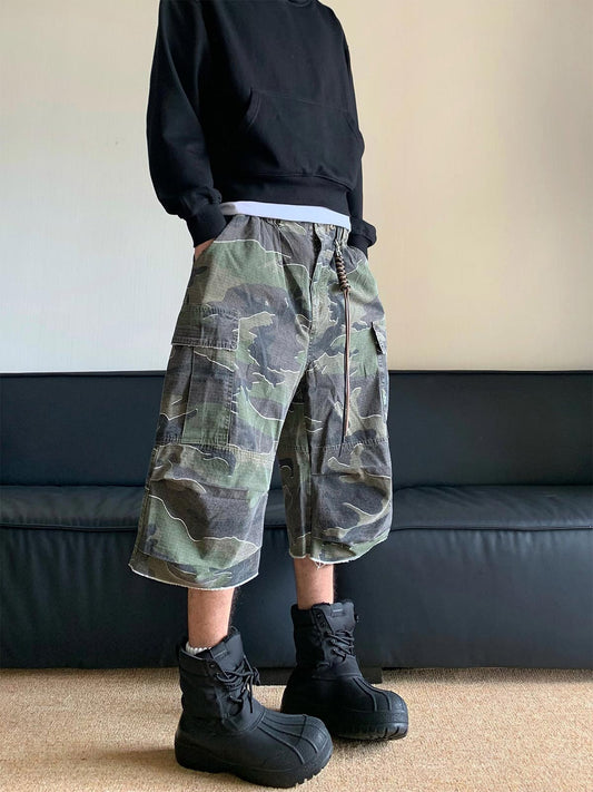 Thesupermade Retro Camouflage Workwear Baggy Jorts 