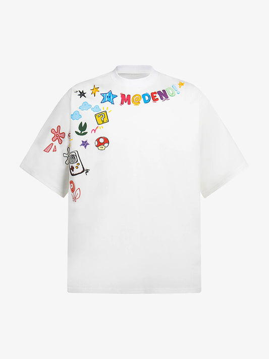 Floral Embroidered Crew Neck T-Shirt