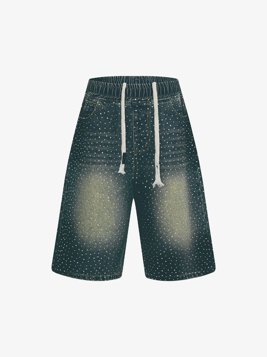 Heavy Diamond Drawstring Denim Jorts 