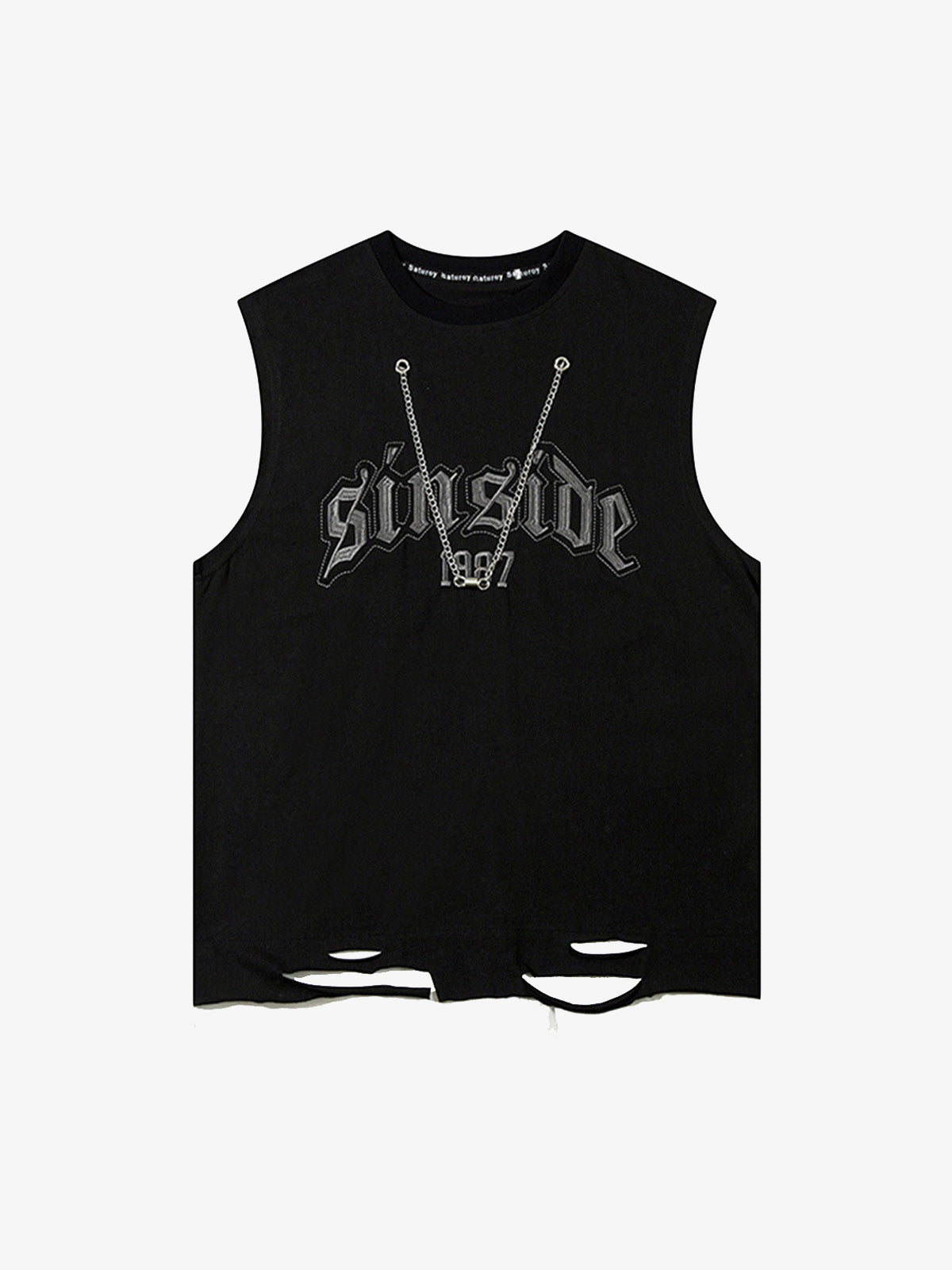 Graphic Letter Chain Vest 