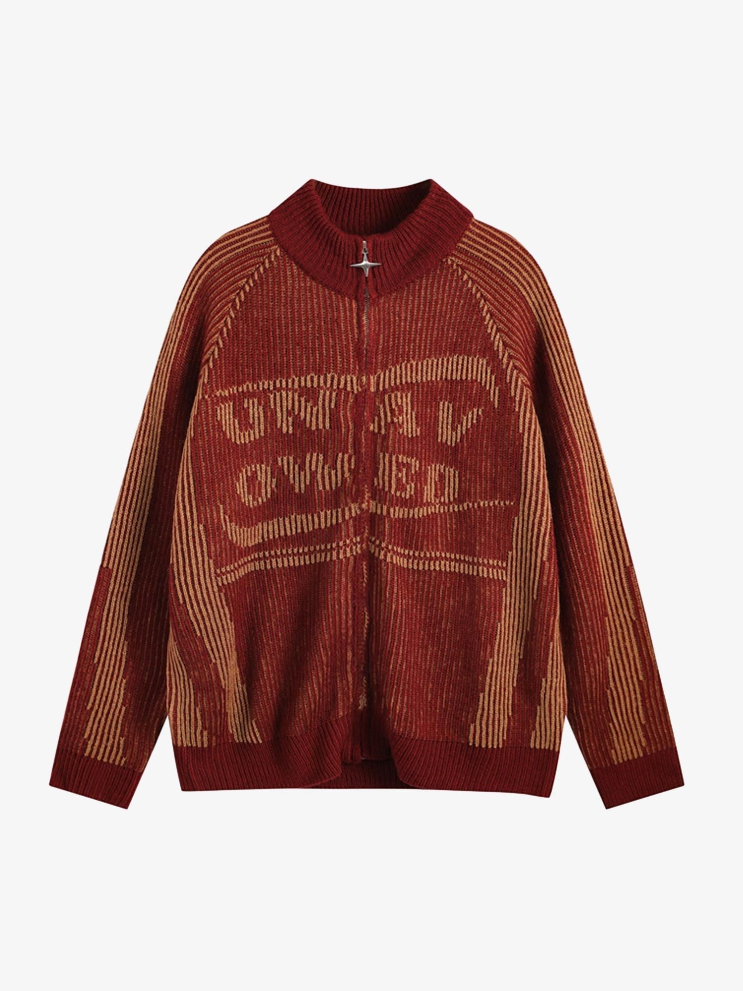 Thesupermade Stand Collar Cardigan Zip Up Sweater 