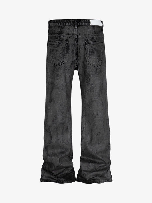 Retro Hand-Brushed Glitter Flare Jeans 