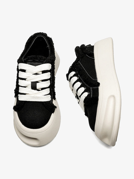 Fuzzy Trim Chunk Shoes - 2379