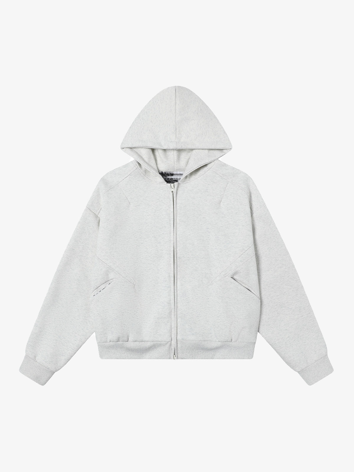 Retro Plaid Lining Zip Up Hooded Sweatshirt 