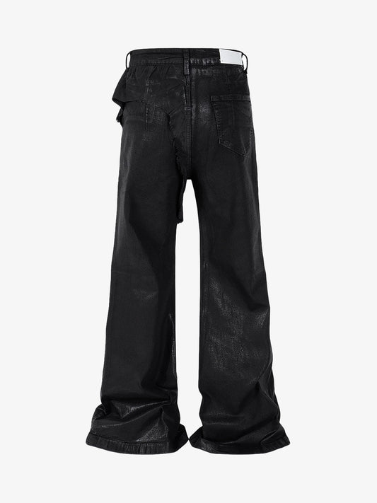 Thesupermade Black Wax Coated Flare Jeans - 2212 