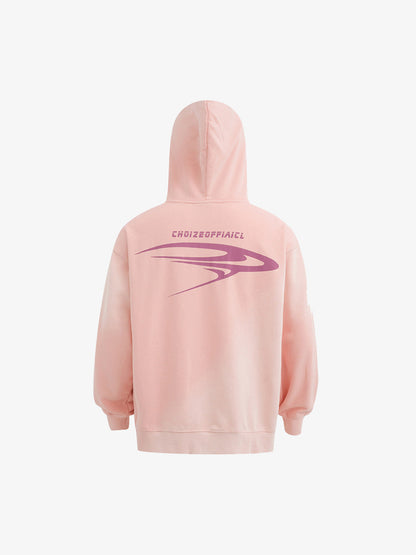 Heavy Washed Letter Print Hoodie 