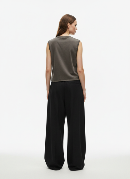 Suede Thorn Embroidered Vest