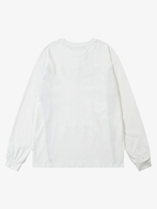 Thesupermade Star Necklace Cross Graphic Long Sleeve T-shirt 