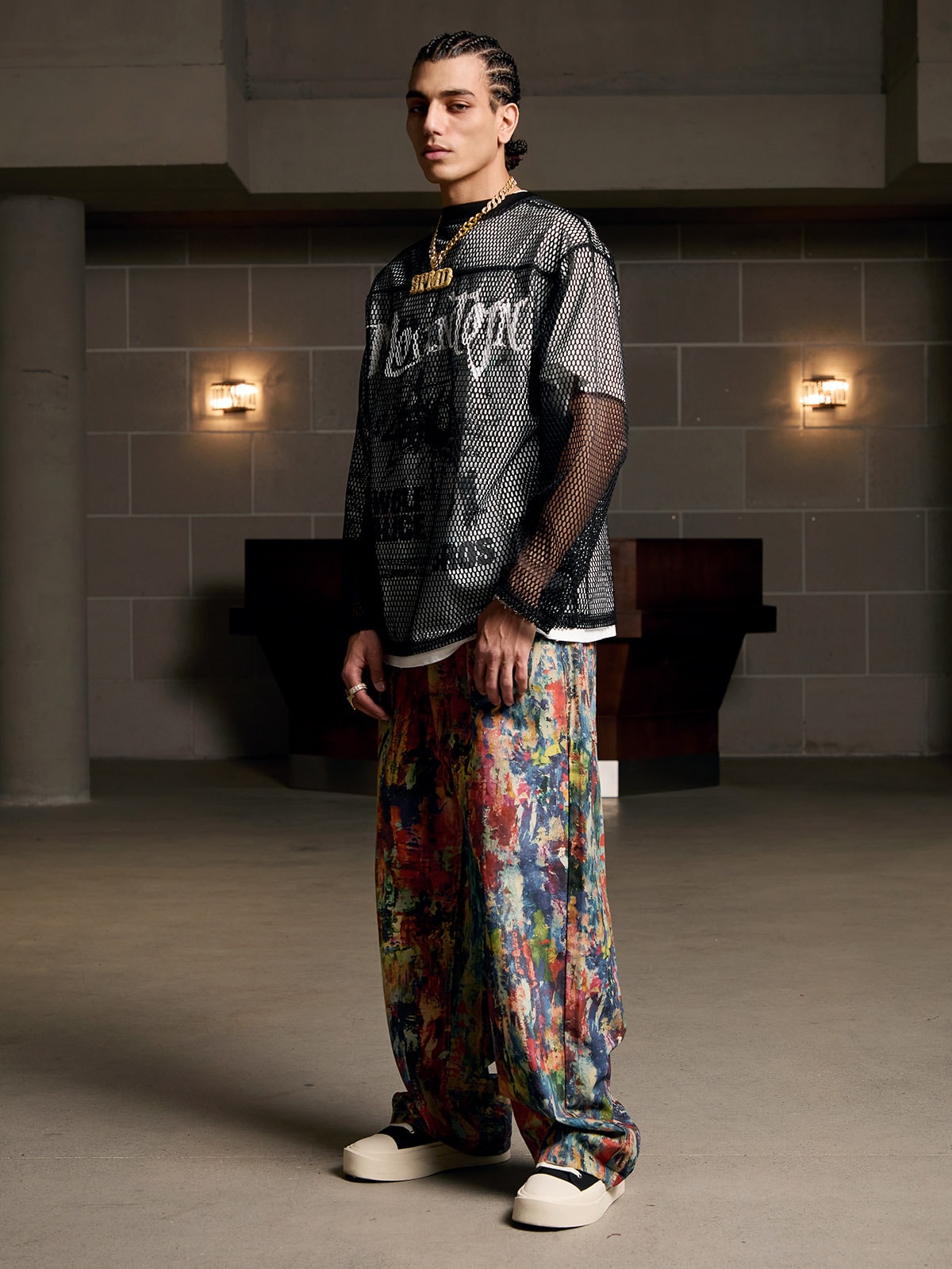 Street Oil Painting Color Straight Jeans - 2348 