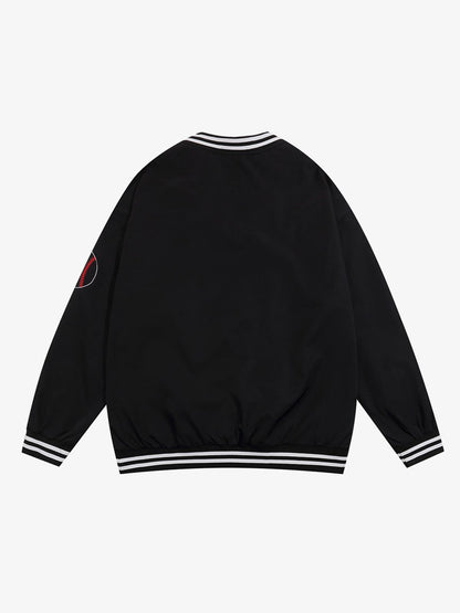 Street V-Neck Baseball-Inspired Sweatshirt 