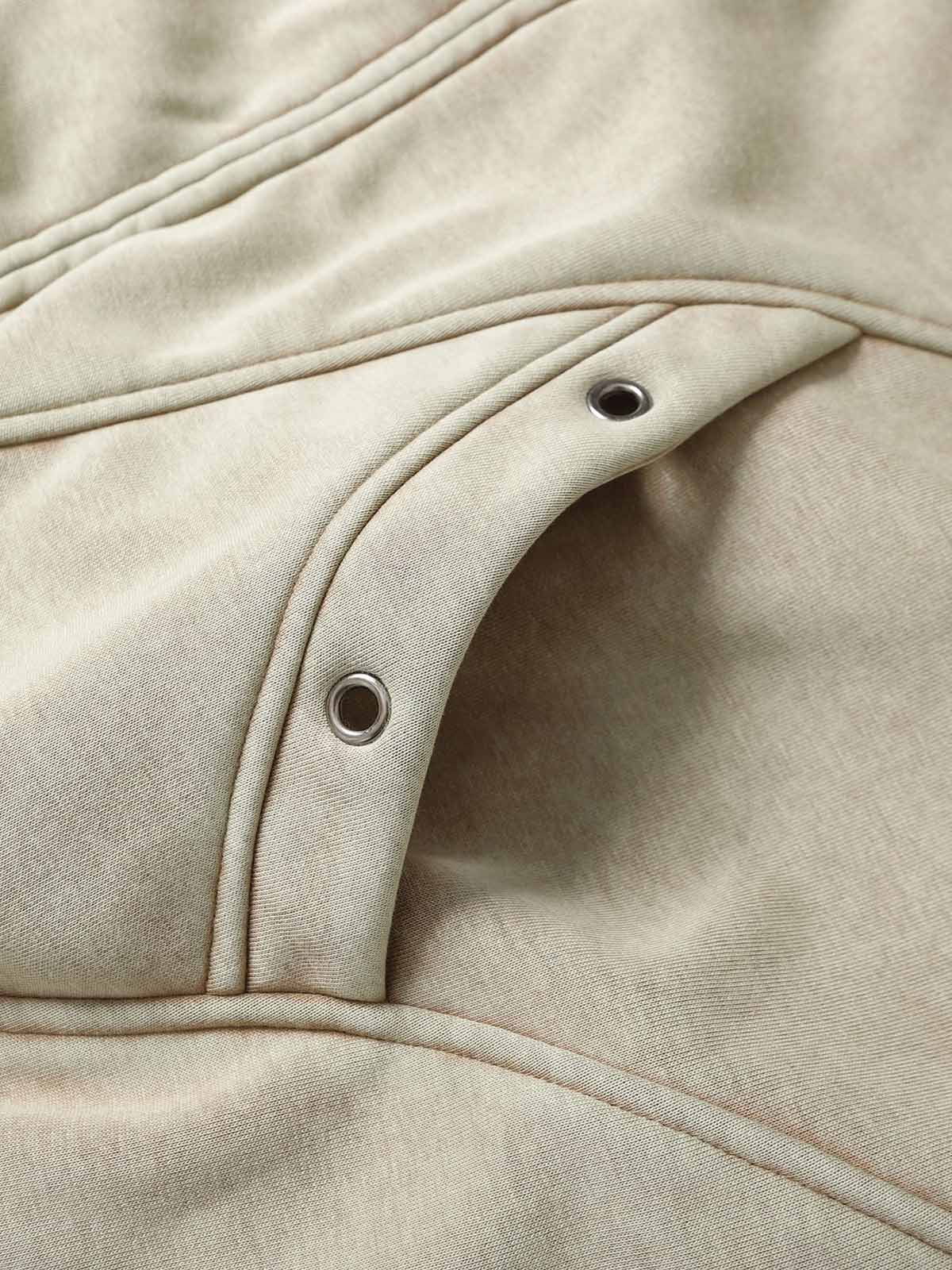 Wasteland Style Washed Zipper Up Sweatshirt 