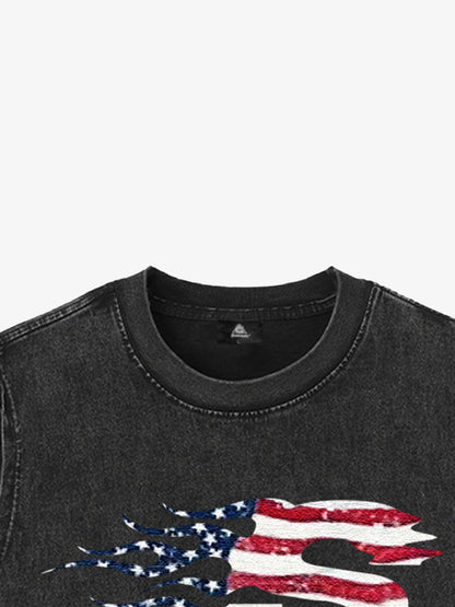 Original Patriotic Flame Graphic Tank Top 