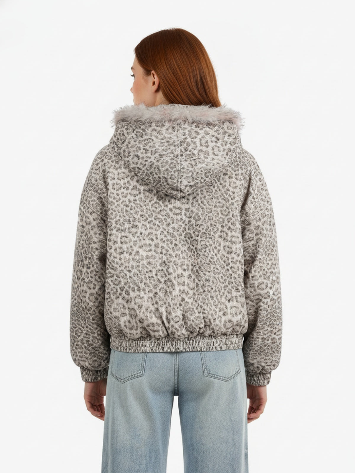 Cotton Cheetah Print Mink Fur Hooded Jacket - 2270