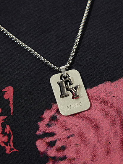 Asymmetric Distressed Graffiti Chain Vest 