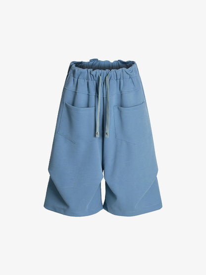 Side Pockets Drawstring Waist Casual Jorts 