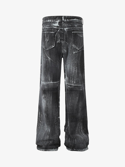 Street Batik Deconstructed Split Jeans 