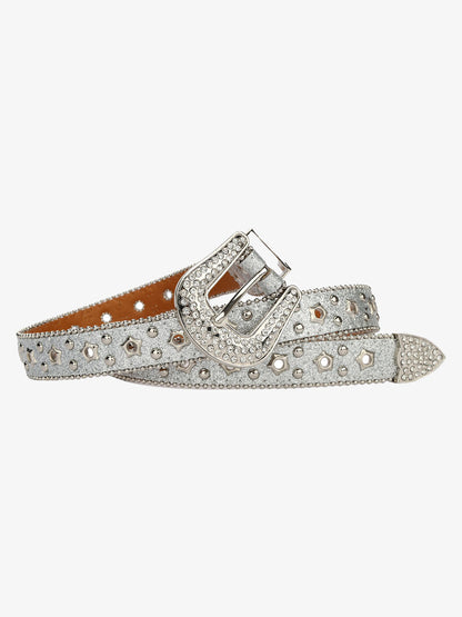 Sparkling Silver Rhinestone Embellishments Belt - 2446