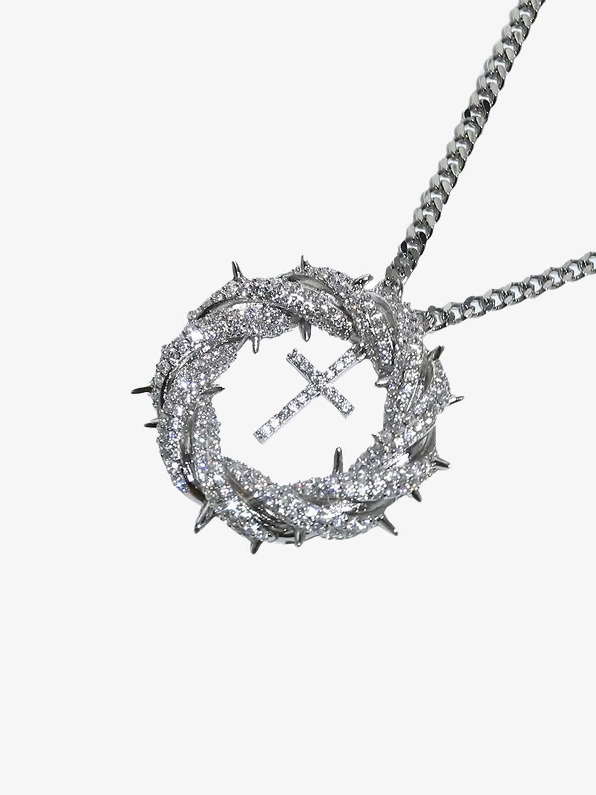 Twisted Cross Zircon Pendant Copper Necklace