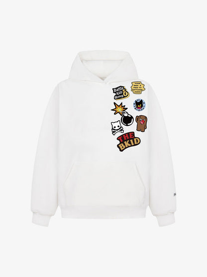 Street Embroidered Letter Badge Hoodie 