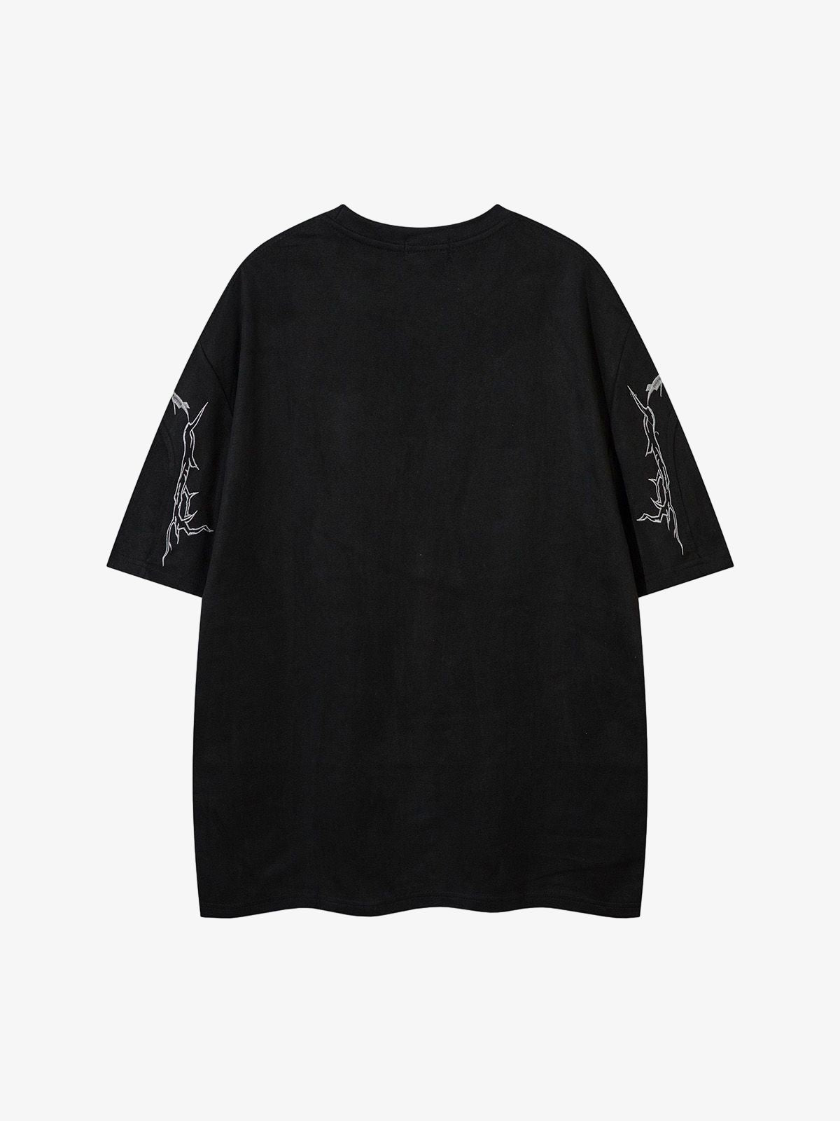 Thorn Embroidery Suede T-Shirt 