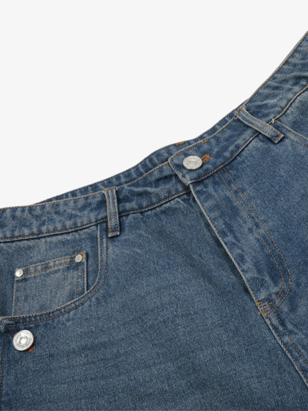 Washed White Denim Jorts 