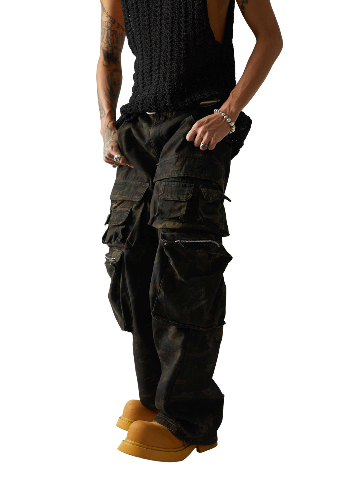 Wasteland Style Camouflage Baggy Cargo Pants - 2384 