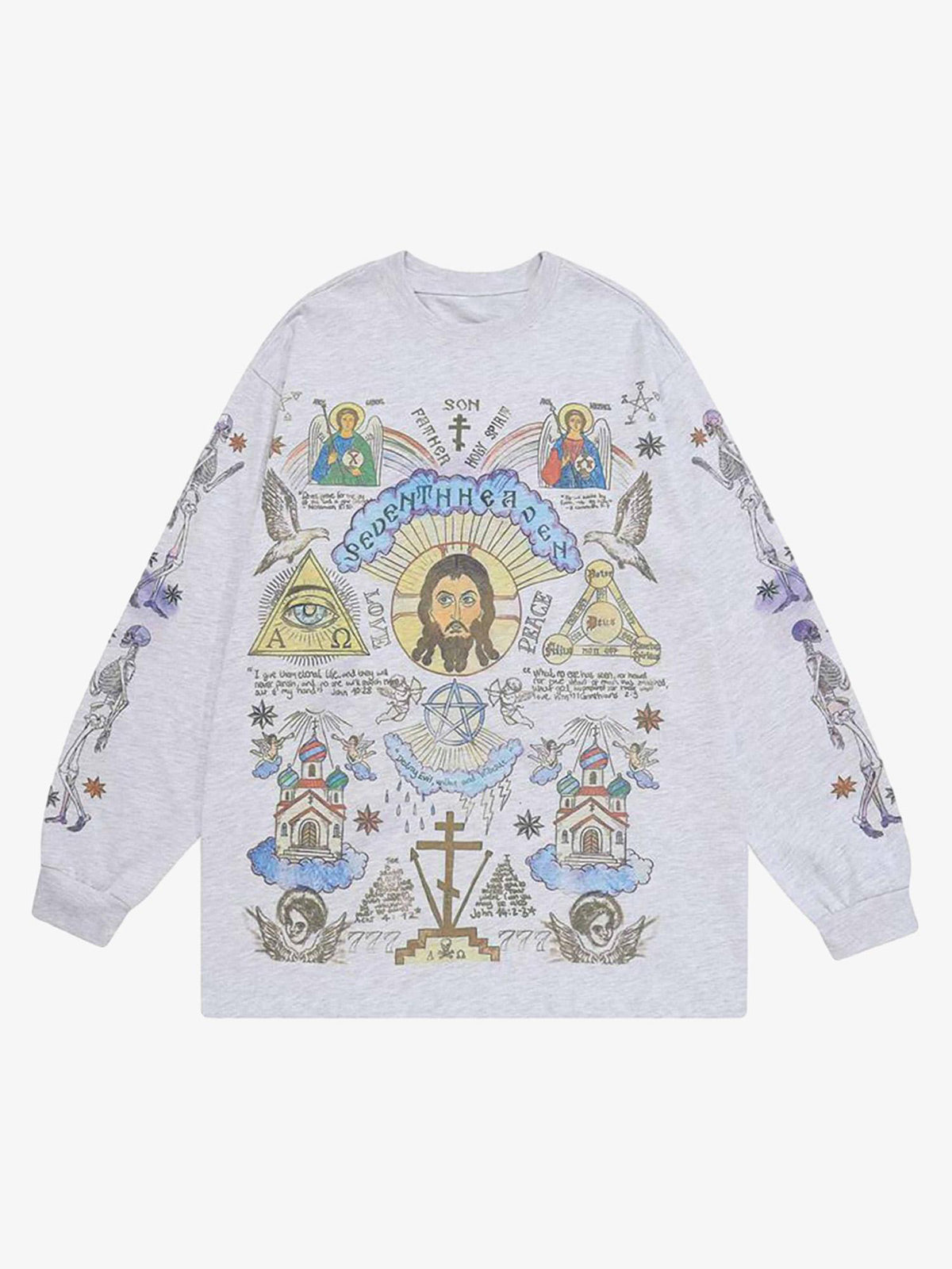 Thesupermade American High Street Graffiti Long Sleeve T-Shirt 