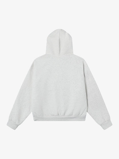 Retro Plaid Lining Zip Up Hooded Sweatshirt 