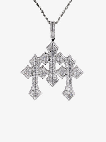 Cross Zircon Pendant Copper Necklace