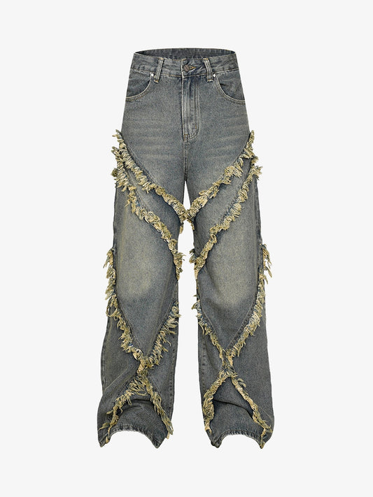 Thesupermade High Street Hip Hop Washed Distressed Jeans - 2069 