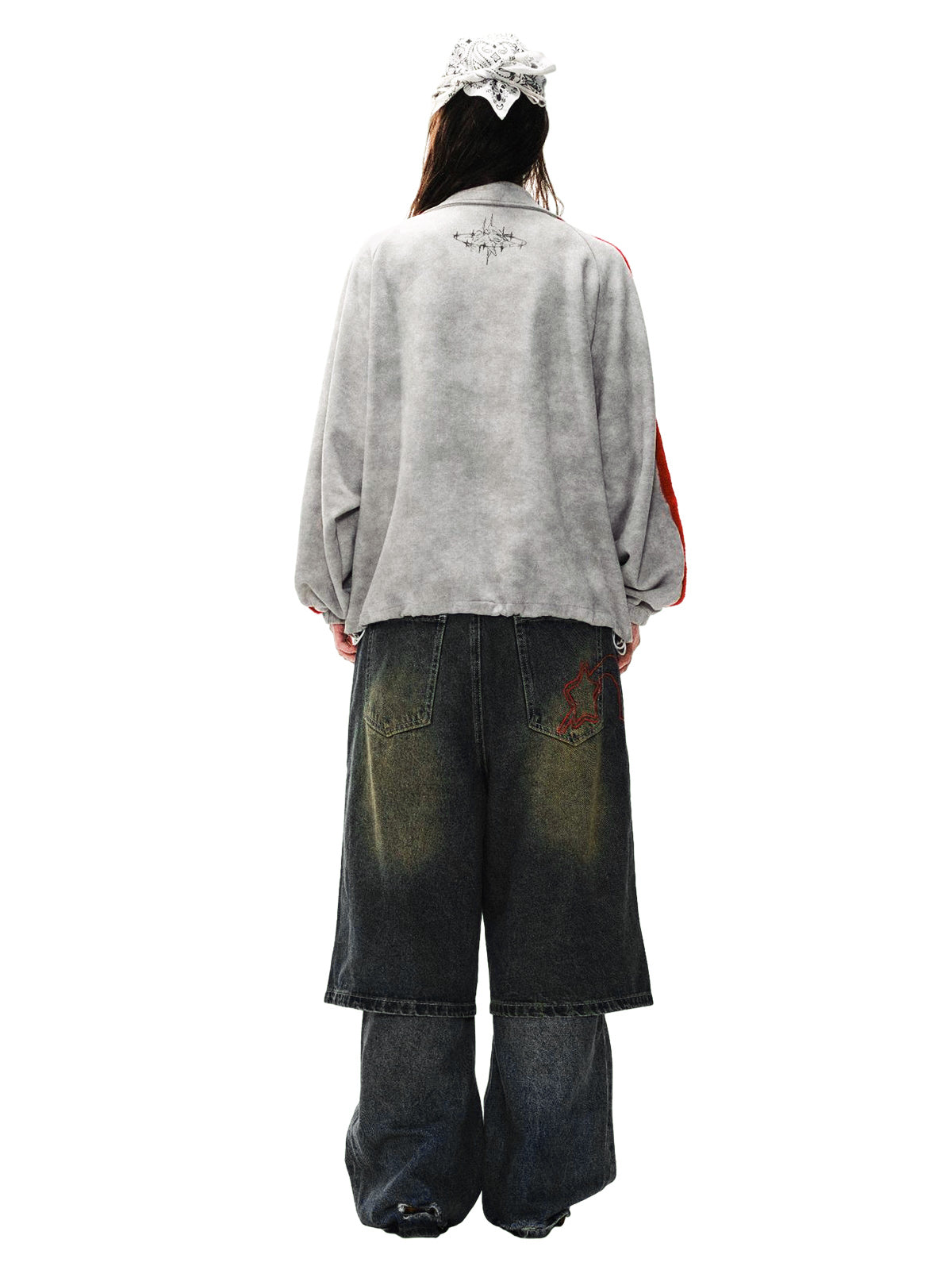 Wasteland Patchwork Graffiti Zip Up Jacket 