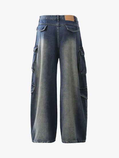 Heavy Washed Workwear Baggy Barrel Jeans - 2337 