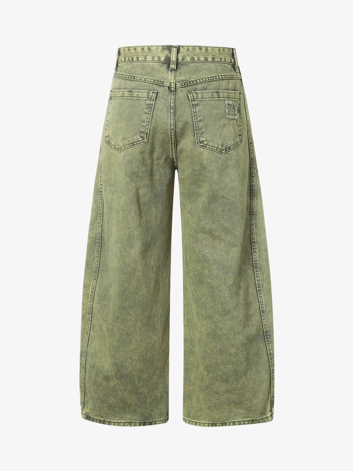 Washed Distressed Ripped Barrel Jeans 