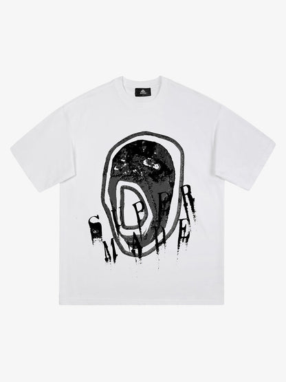 Thesupermade Hip-hop High Street Creative Portrait Print T-shirt 