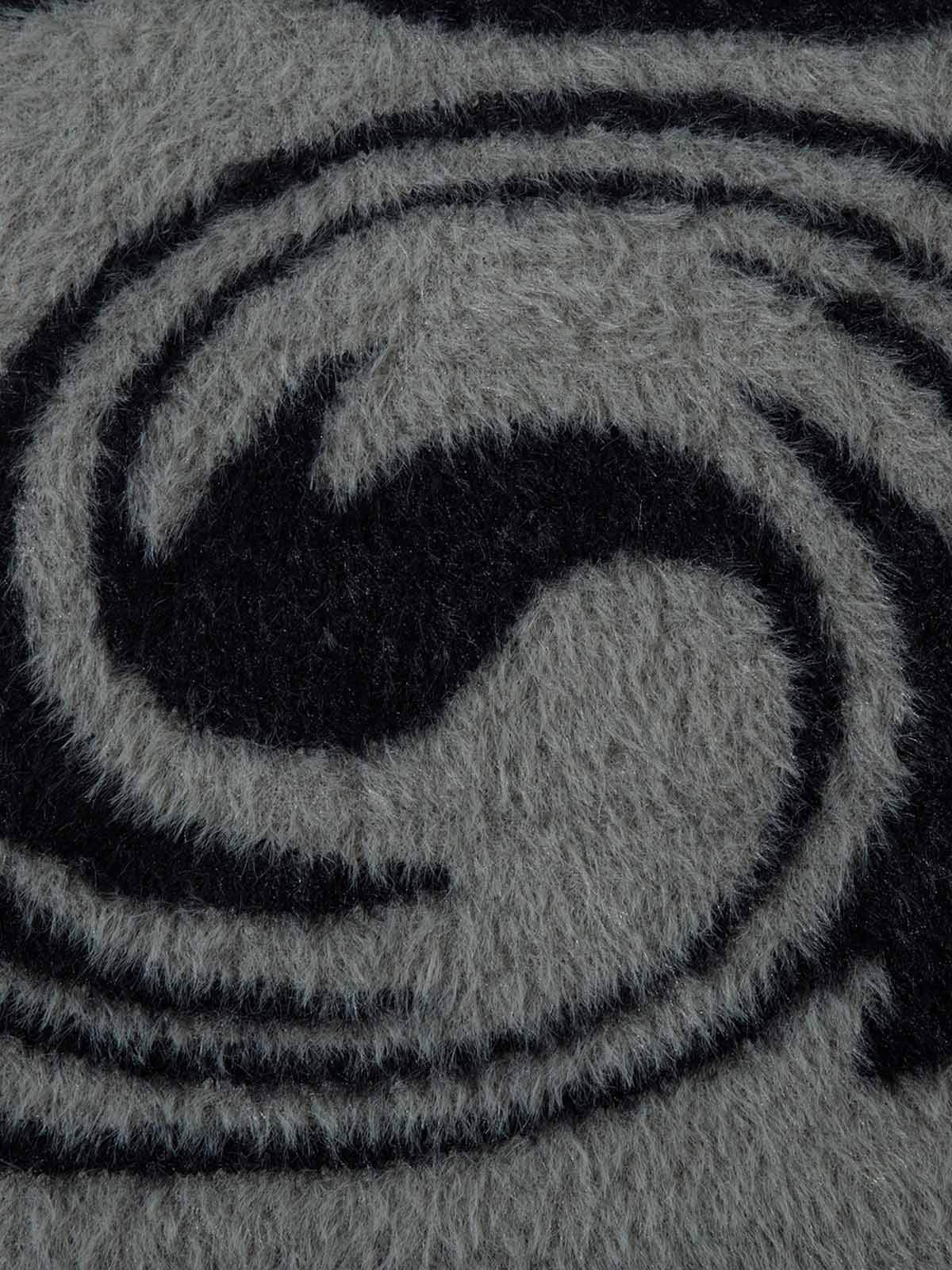 Thesupermade Stand Collar Striped Zip Up Fleece Sweater 