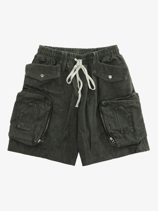 Heavy Tie Dye Multi Pockets Washed Shorts - 2088 