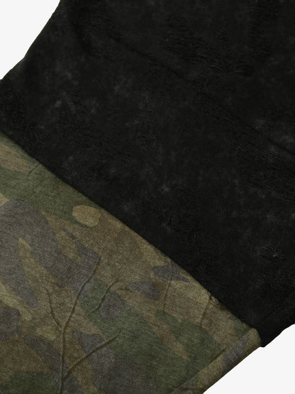 Camouflage Spliced Faux Two-Piece Long-sleeve T-shirt 