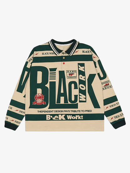 Retro Typography Polo Tee -1252 