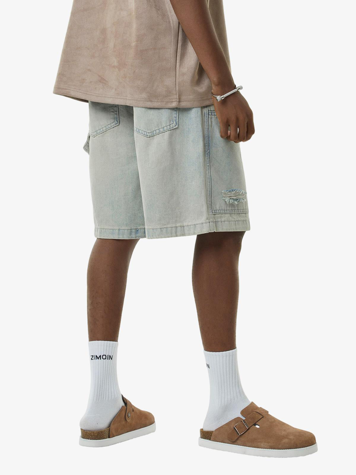 Thesupermade Retro Washed Hip-Hop Shorts 