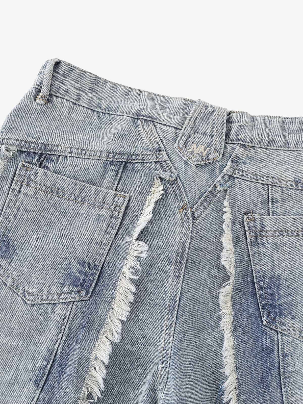 Distressed Frayed Edges Baggy Jeans 