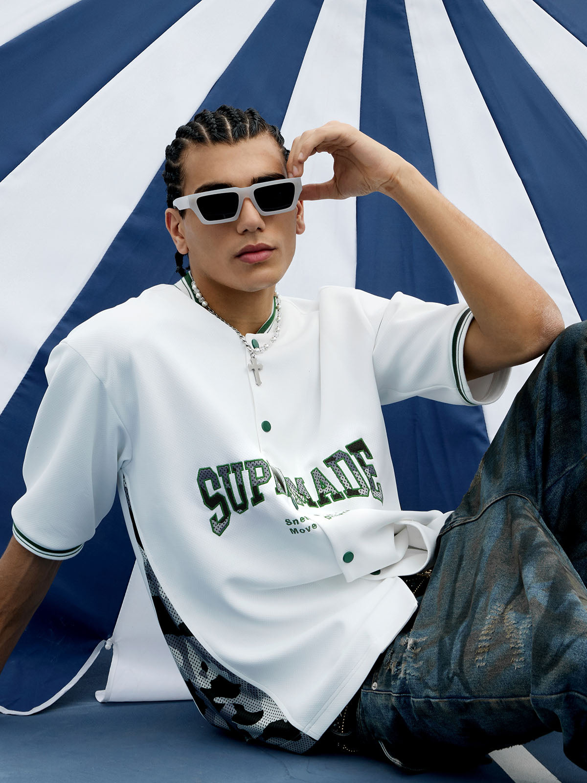 Original Camouflage Spliced Baseball T-Shirt - 2350 