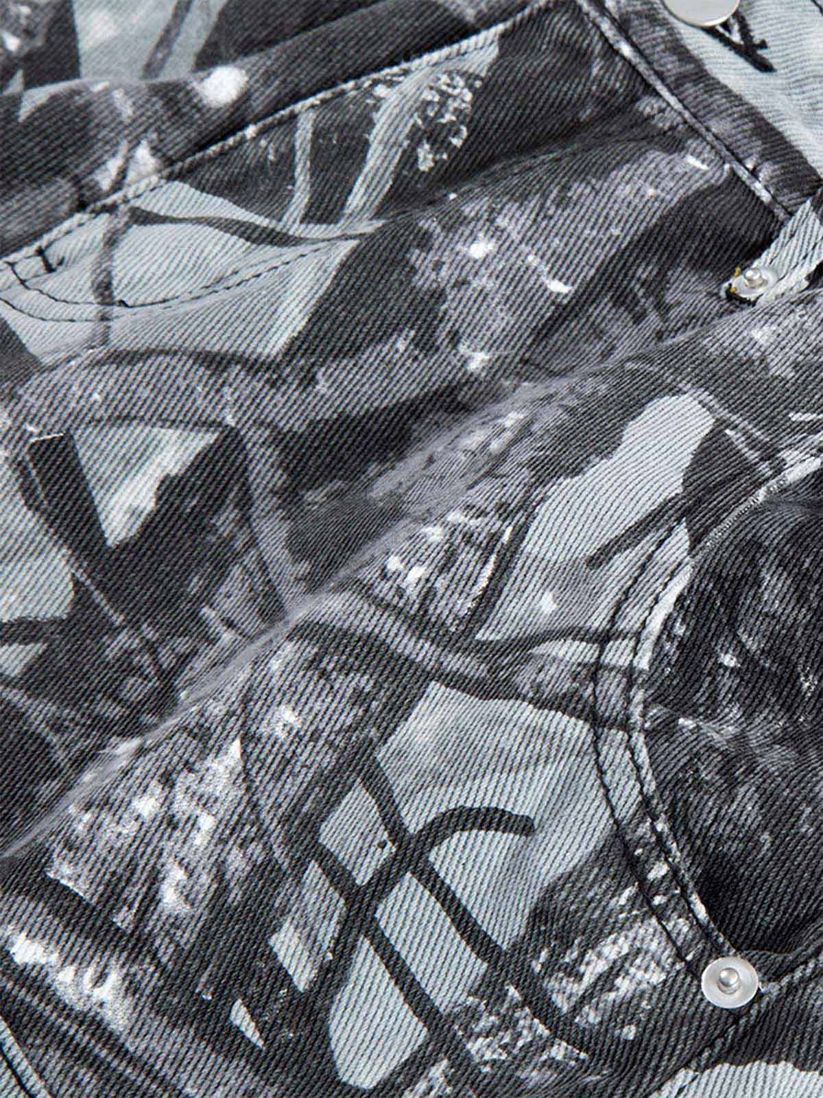 Thesupermade Retro Distressed Camouflage Workwear Hip-Hop Shorts 