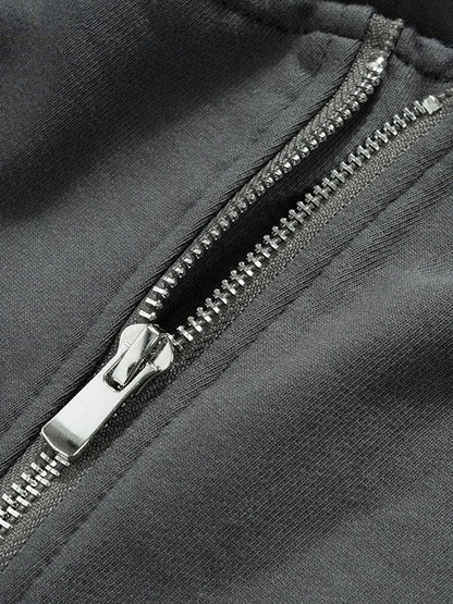 Retro Functional Zipper Slit Jort 