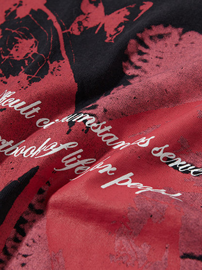 Asymmetric Distressed Graffiti Chain Vest 