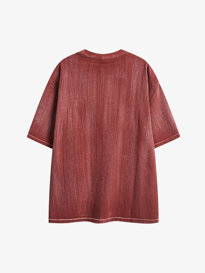 Distressed Embroidered Letter T-Shirt 