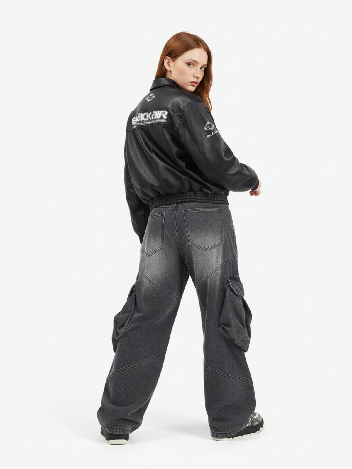 Vintage Washed Multi Pocket Cargo Jeans