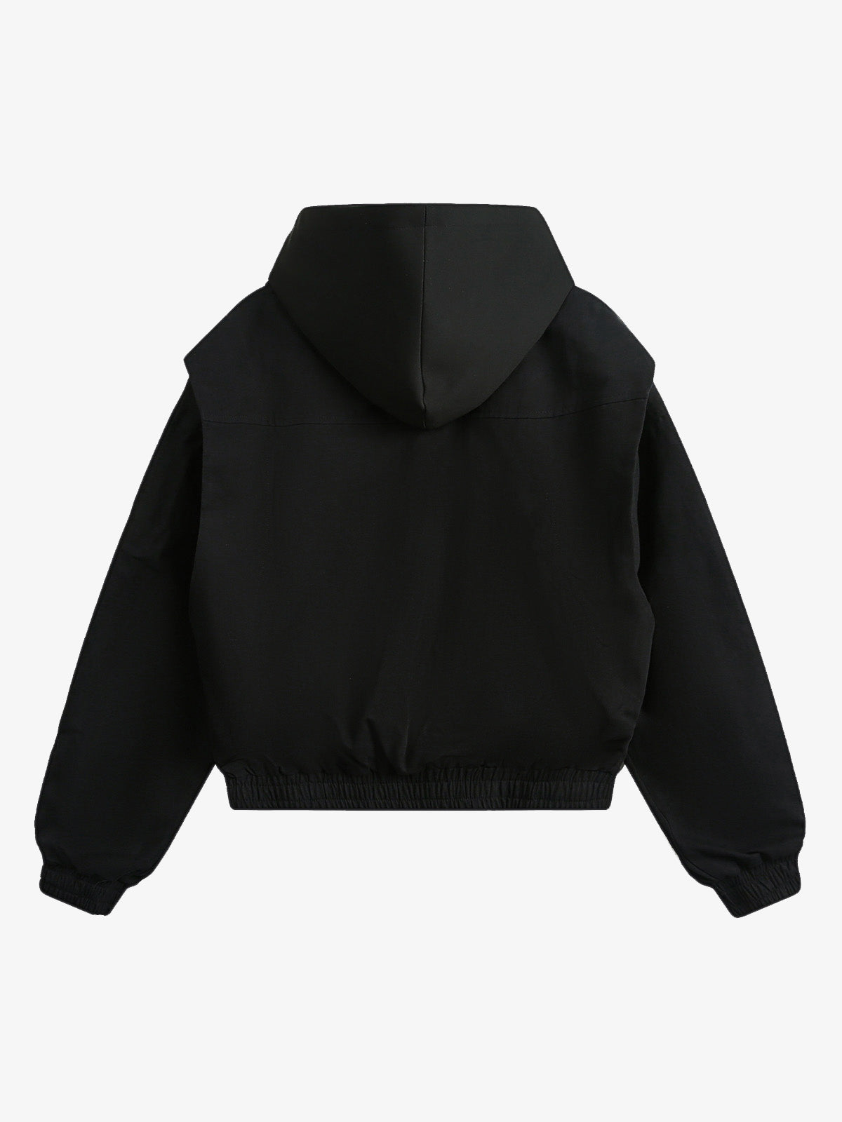 Deconstructed Split Faux Two-Piece Hooded Jacket 